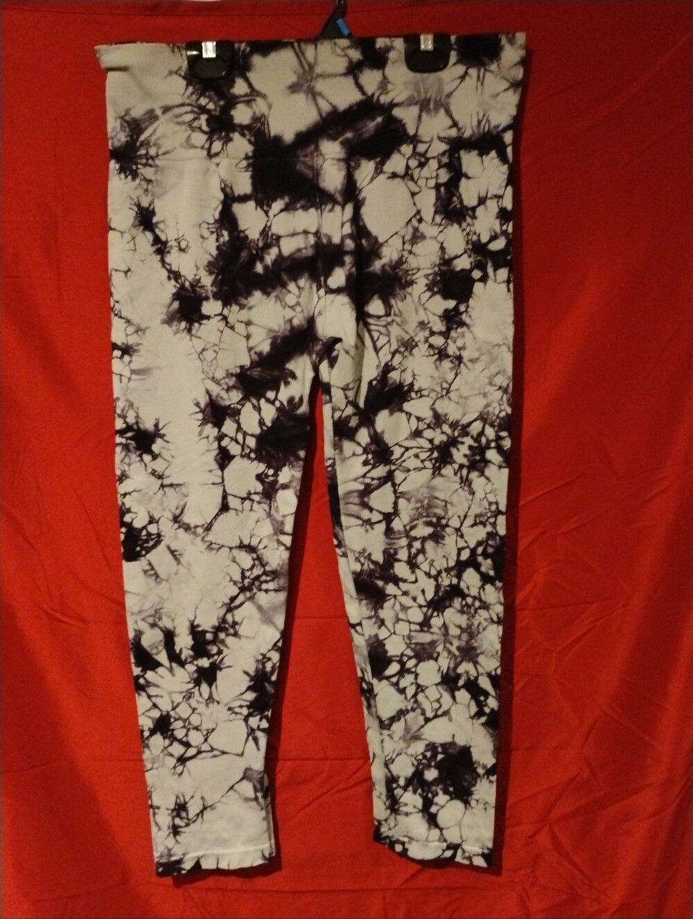 No Boundaries Tie Dye Leggings Black White High Waisted - XXL 19